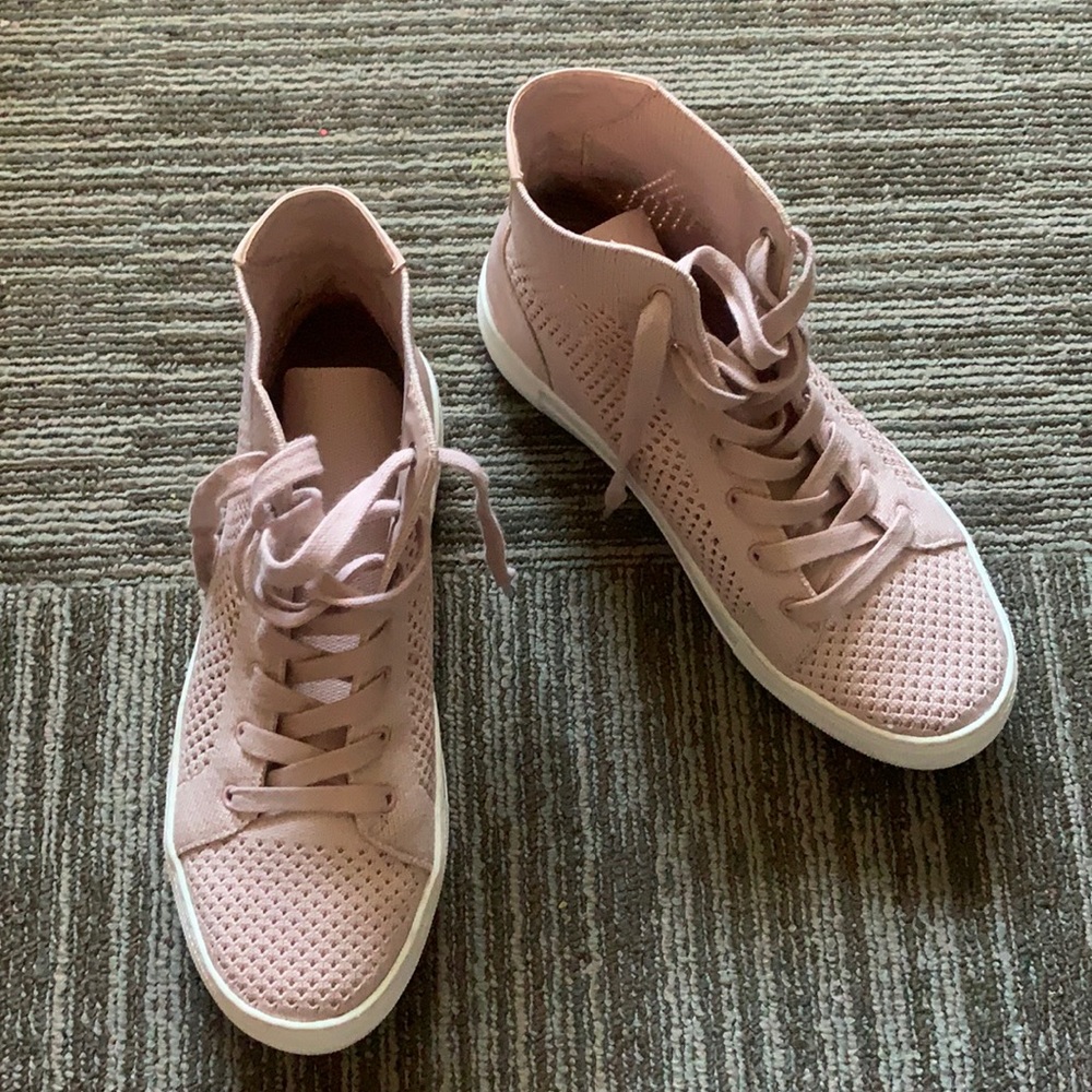 Madden Girl Baby Pink High Top Shoes Sneakers 6 Socks Fabric